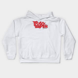 Grey Red Track Seven Band logo Kids Hoodie